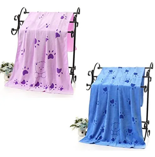 KUTKUT Pack of 2 Microfibre Dog Towel, Quick Absorbent Pet Bath Towels, Super Soft Fast Drying Machine Washable Puppy Beach Dryer for Small Medium Large Dogs (Size: 140 x 70cm) KUTKUT Pack of 2 Microfibre Dog Towel, Quick Absorbent Pet Bath Towels, Super Soft Fast Drying Machine Washable Puppy Beach Dryer for Small Medium Large Dogs (Size: 140 x 70cm)