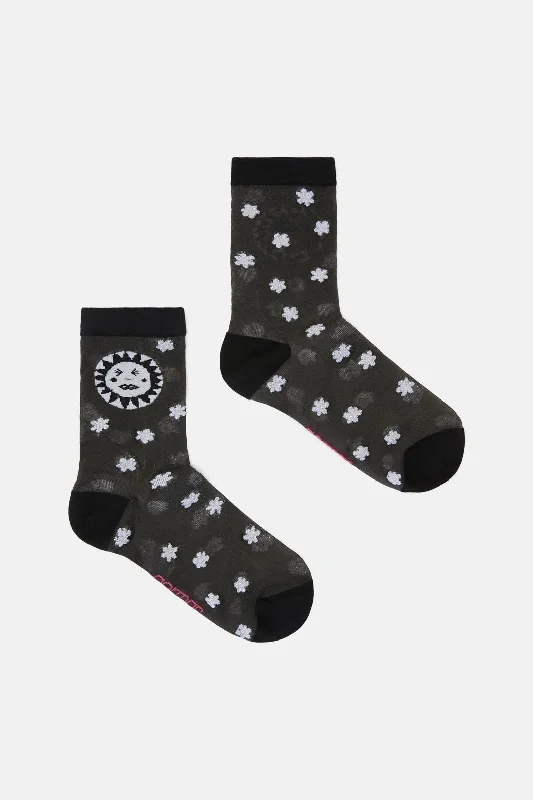 - ​​Christmas pet Christmas clothingBlack Plate Sheer Sock