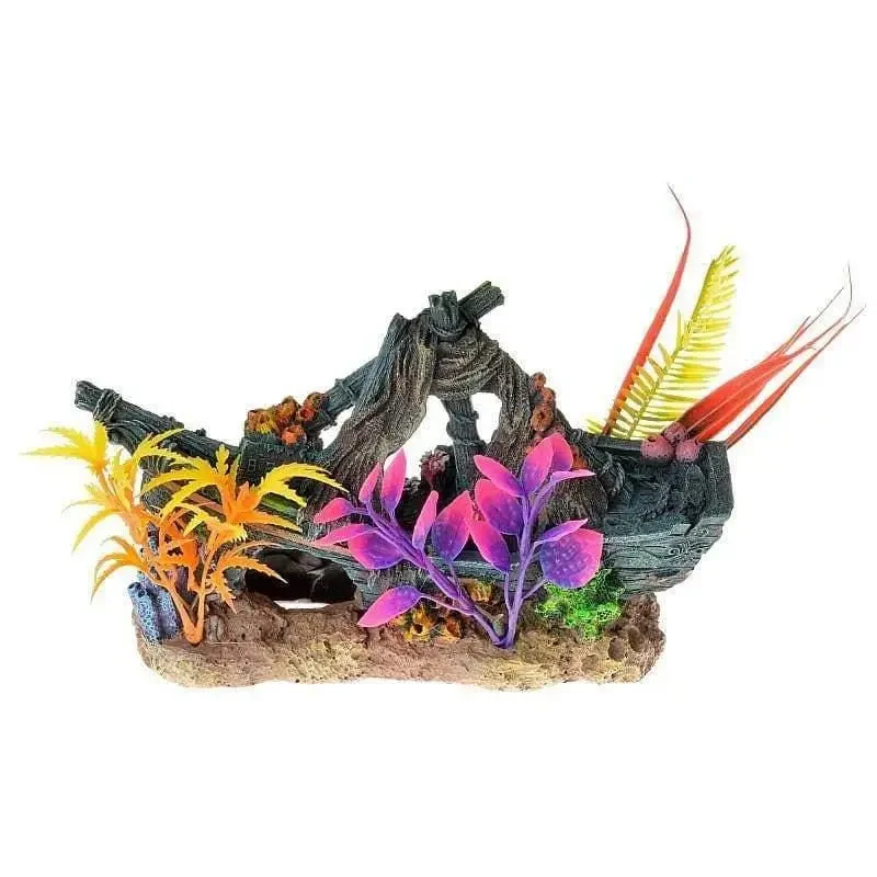 -Splash-proof food bowl AND Anti-choking slow food bowlBlue Ribbon Exotic Environments Sunken Ship Floral Ornament -Splash-proof food bowl AND Anti-choking slow food bowlBlue Ribbon Exotic Environments Sunken Ship Floral Ornament
