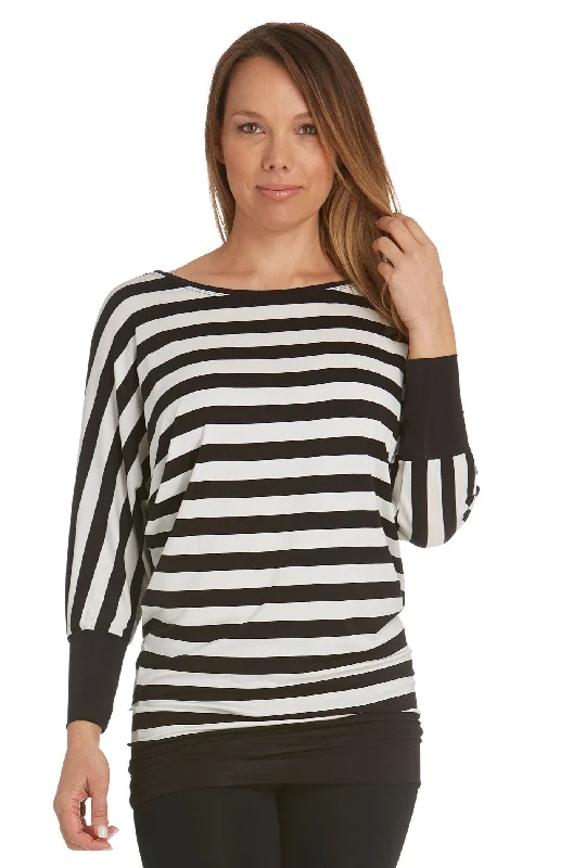 3/4 Sleeve Batwing - Riviera Stripe